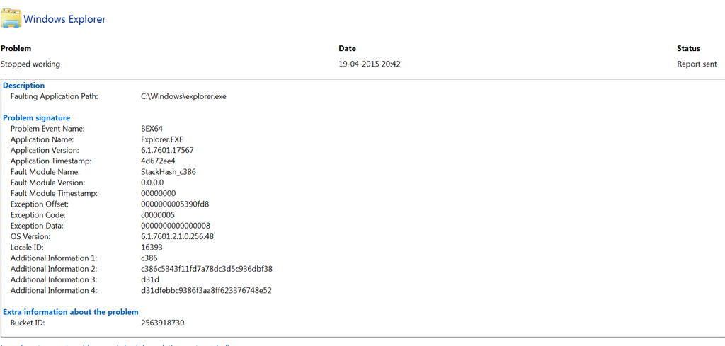 windows explorer stopped working - Microsoft Q&A
