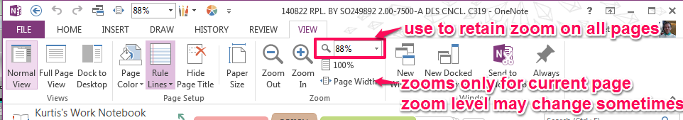 Is it possible to set a default zoom level for OneNote 2013 ...