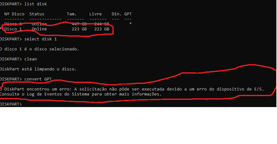 Falha do VDS ao gravar o código de inicialização em um disco