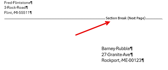 Using Word in MS 365 to print 20 envelopes I find that word prints the ...