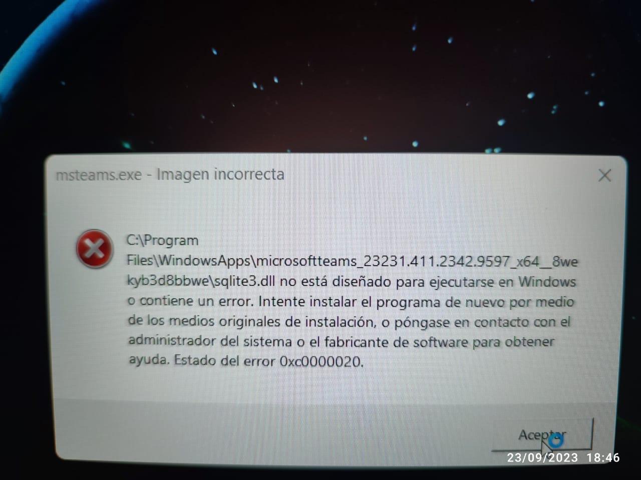 Error Windows 11 Imagen incorrecta 0xc0000020 - Microsoft Q&A