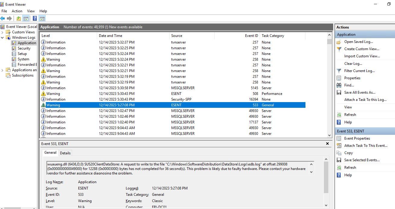 Windows Server 2019 Freezes randomly in VMware Exsi 7.0