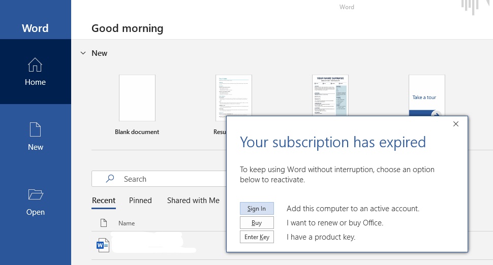 Reactivate Microsoft 365 Personal แล้วแต่ระบบยังเตือนให้ reactivate now ...