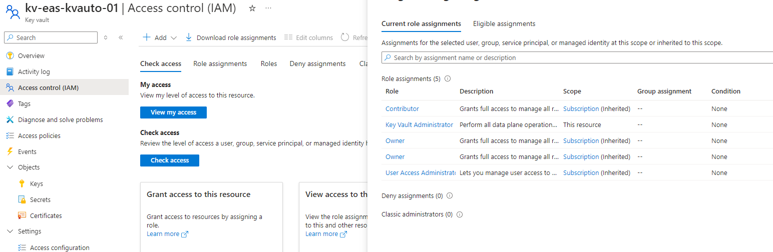 Azure Key Vault Cannot get the access policies information by Azure