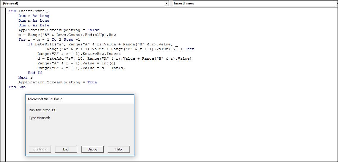 Excel time row / blank row insert - Microsoft Q&A