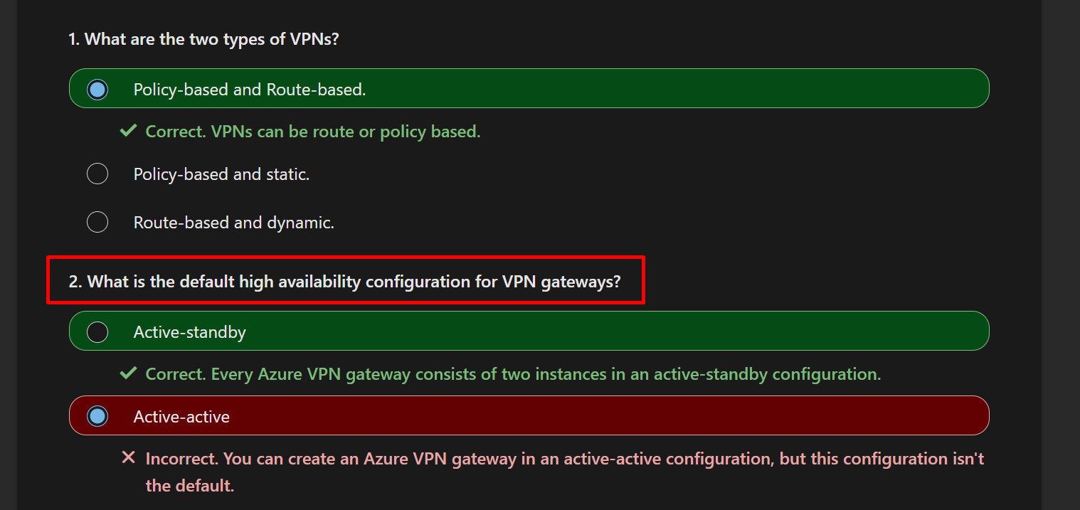I learned in the module that Active-Active is the default configuration ...