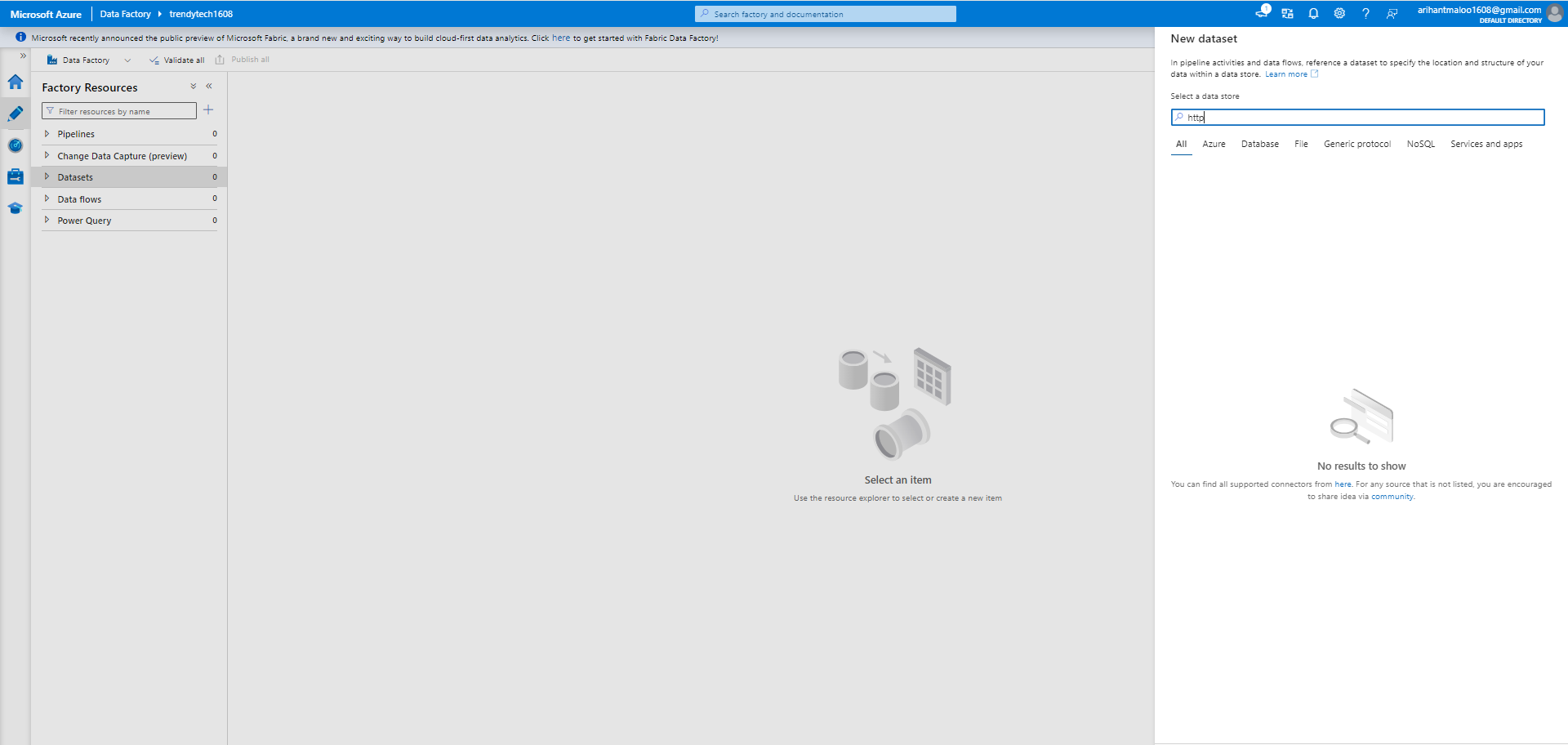 Adf datasets http not found