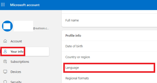 The display language in documents is different then in onedrive - I can ...