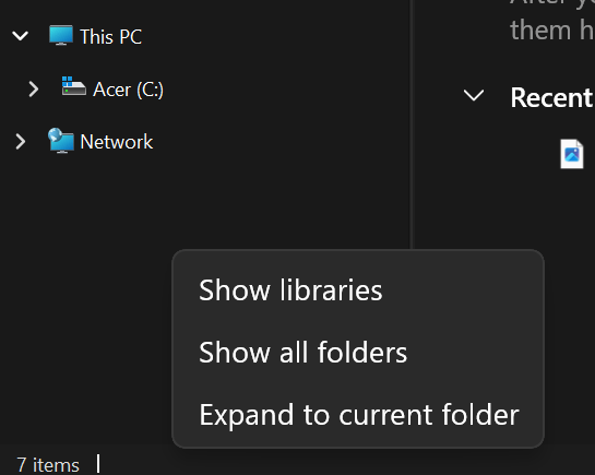I don't have the option in File Explorer to remove Network or This PC ...