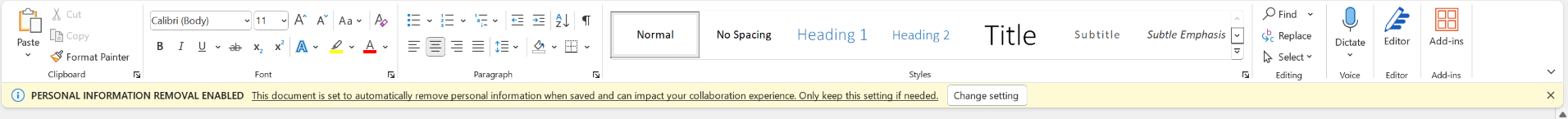 Remove message that says 