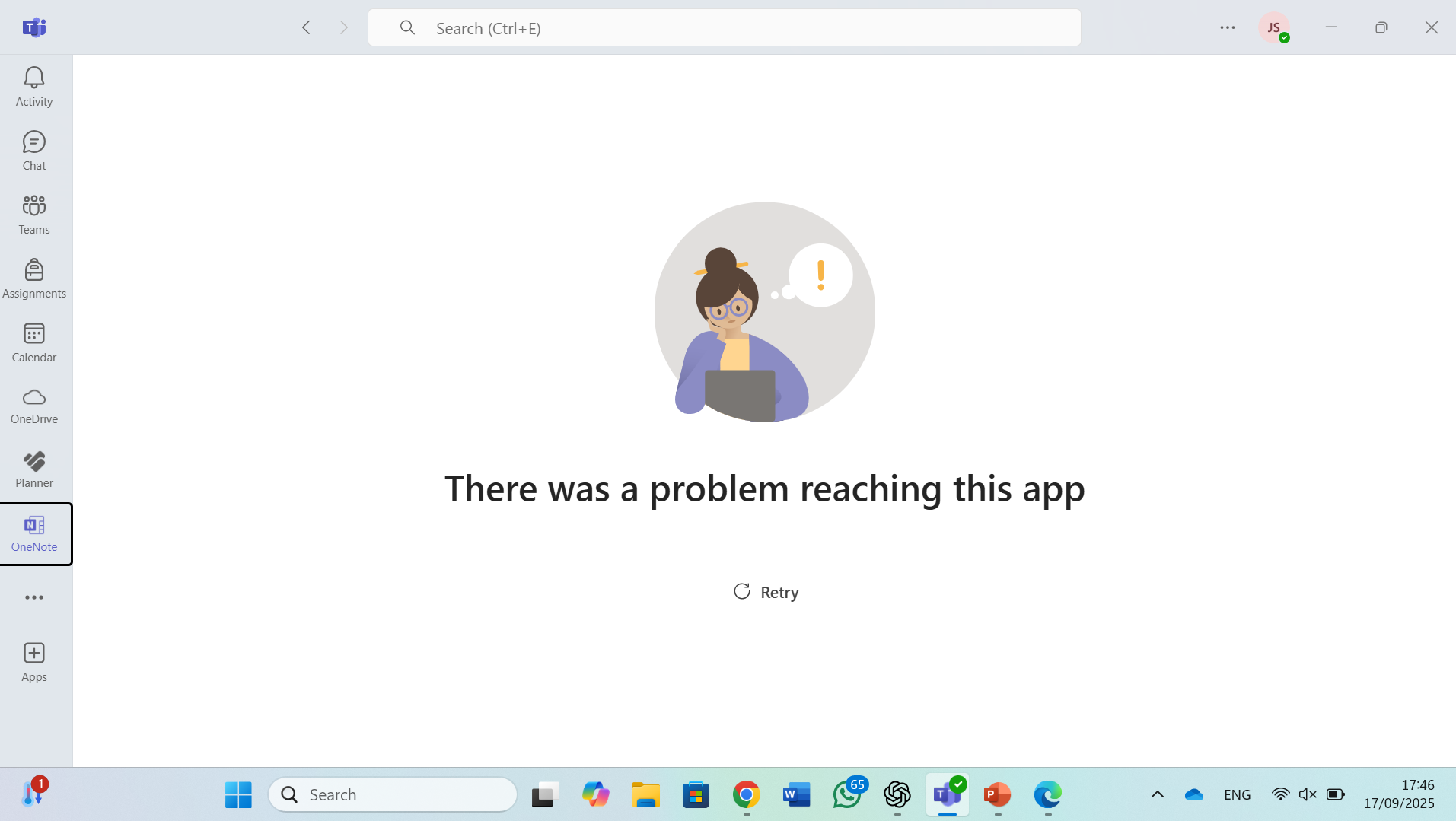Onenote keeps on bugging every first attempt I want to open te screen ...