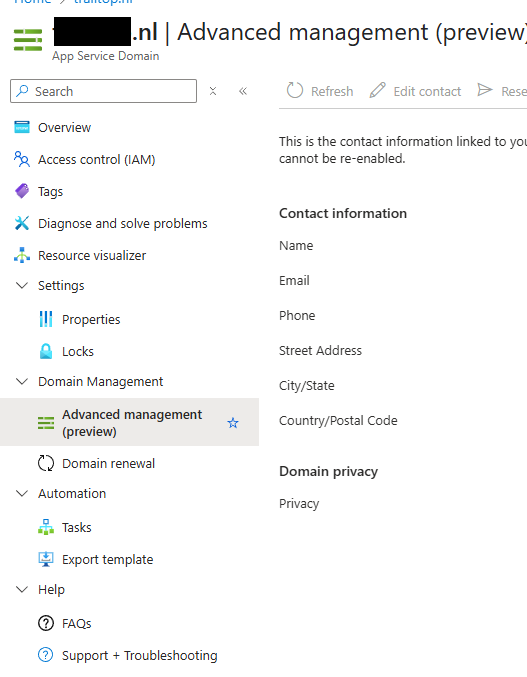 I bought a domain in azure portal, but can not change its NS records to ...