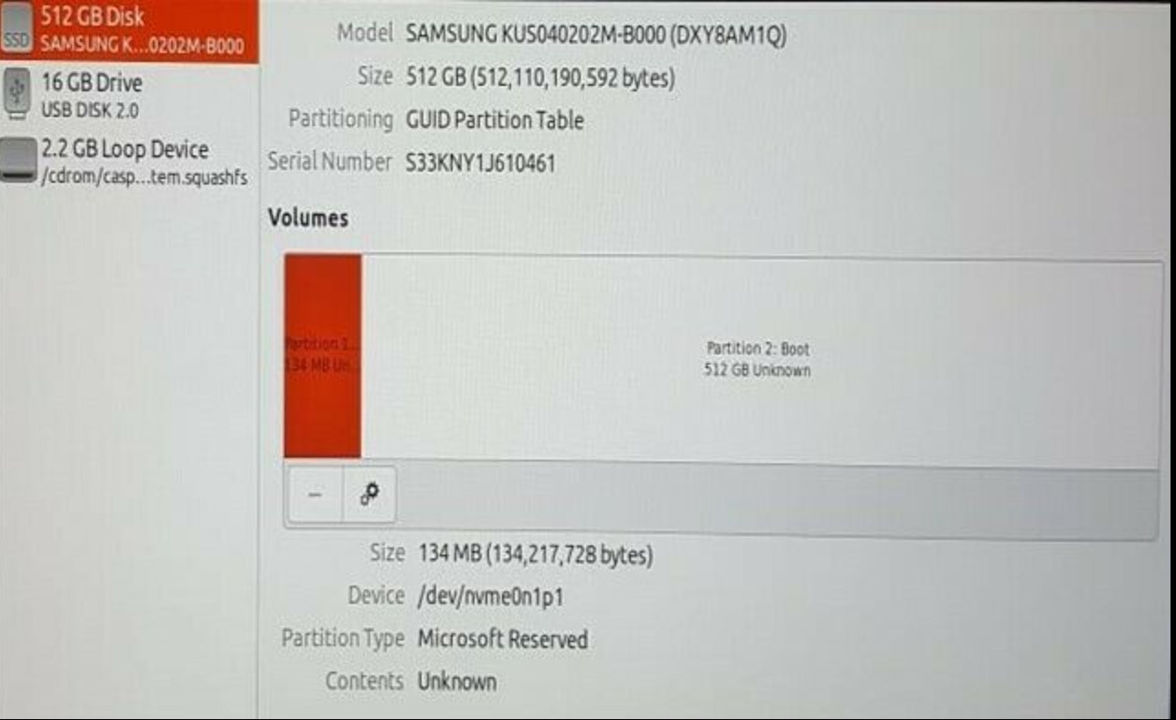 Surface Pro 1796 1TB SSD but diagnostics showing only 512GB