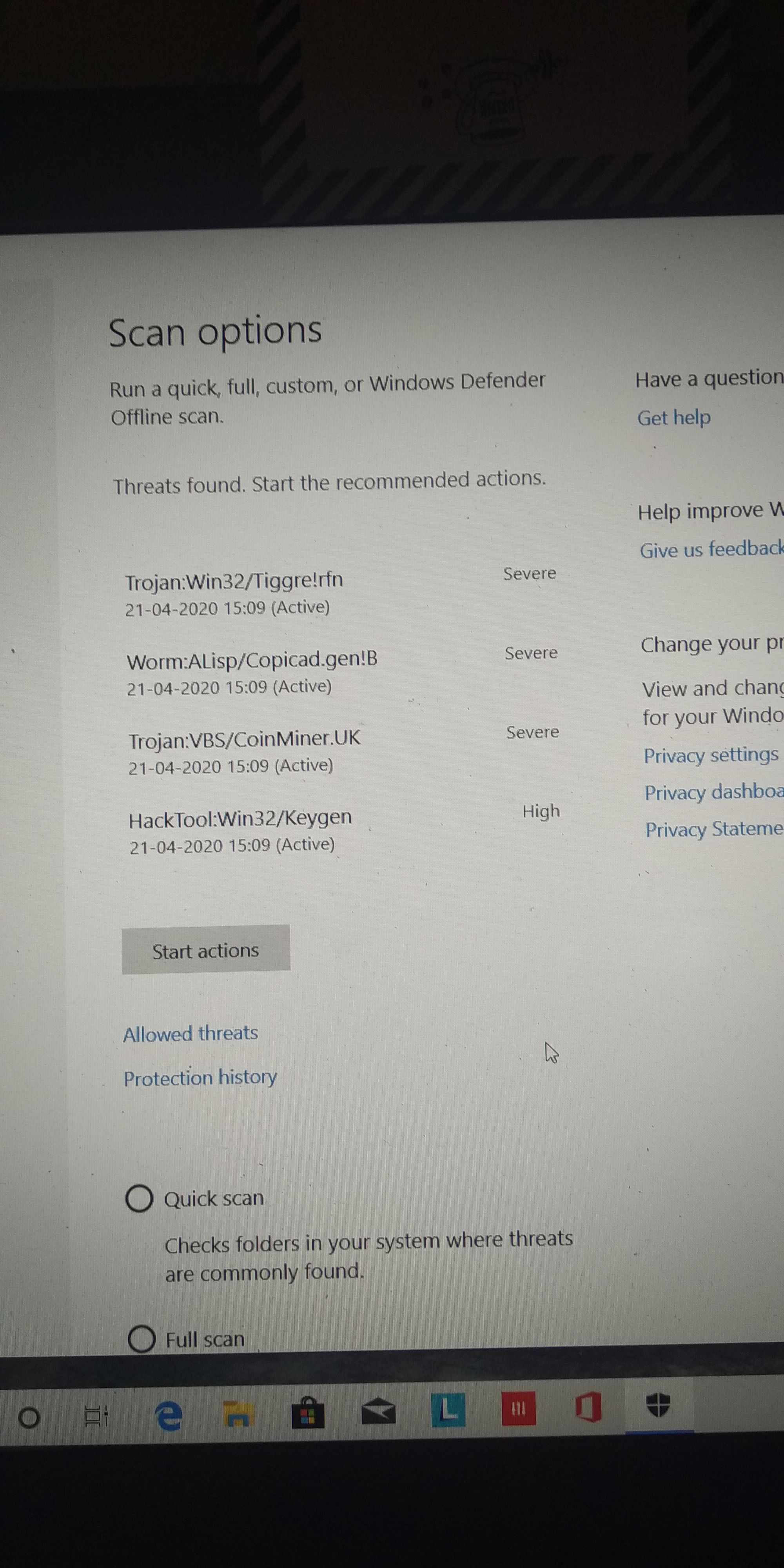 Windows defender not was unsuccessful in removing some threats ...
