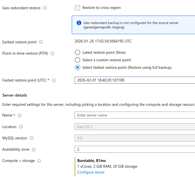 MySQL Flexible Server provisioning is disabled in this region ...