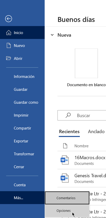 I changed my WHOLE menu for OFFICE to Spanish, I do not know Spanish ...