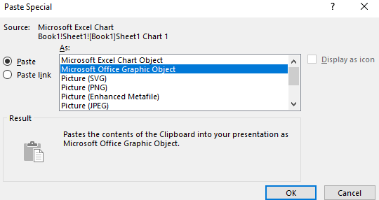 Pasting an Excel chart into Powerpoint using Paste+Special - Microsoft Q&A