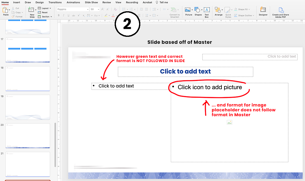 Mismatch between PPT Master Placeholder fonts & available Slide fonts ...
