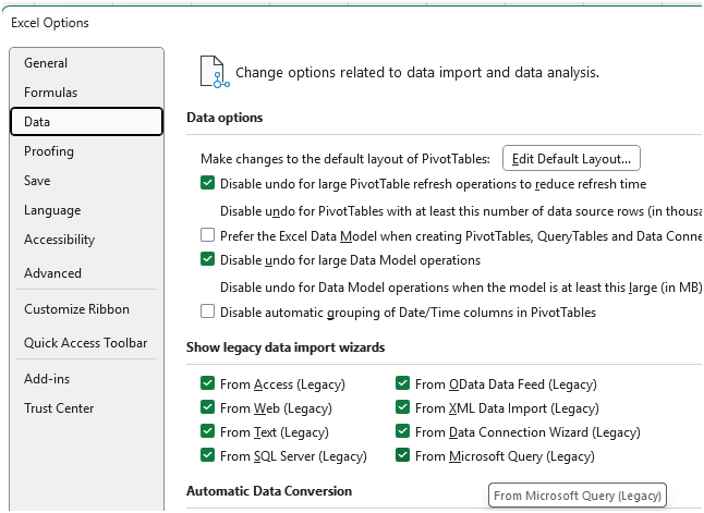 Using PowerQuery in actual Excel like old MSQuery (Excel2013 ...