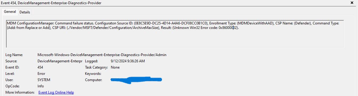 Archive Max Size Error