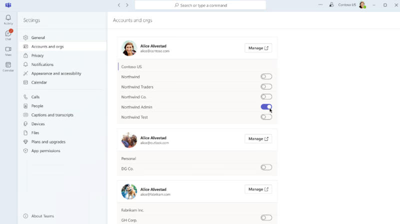 a screenshot of multiple accounts logged in