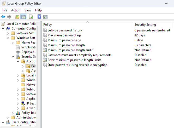 How do I manage the password policy for the LOCAL accounts on cloud ...