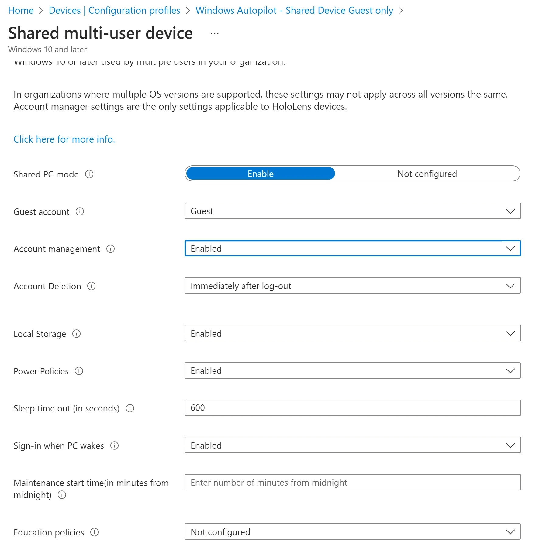 Shared multi-user device Guest Only - Microsoft Q&A