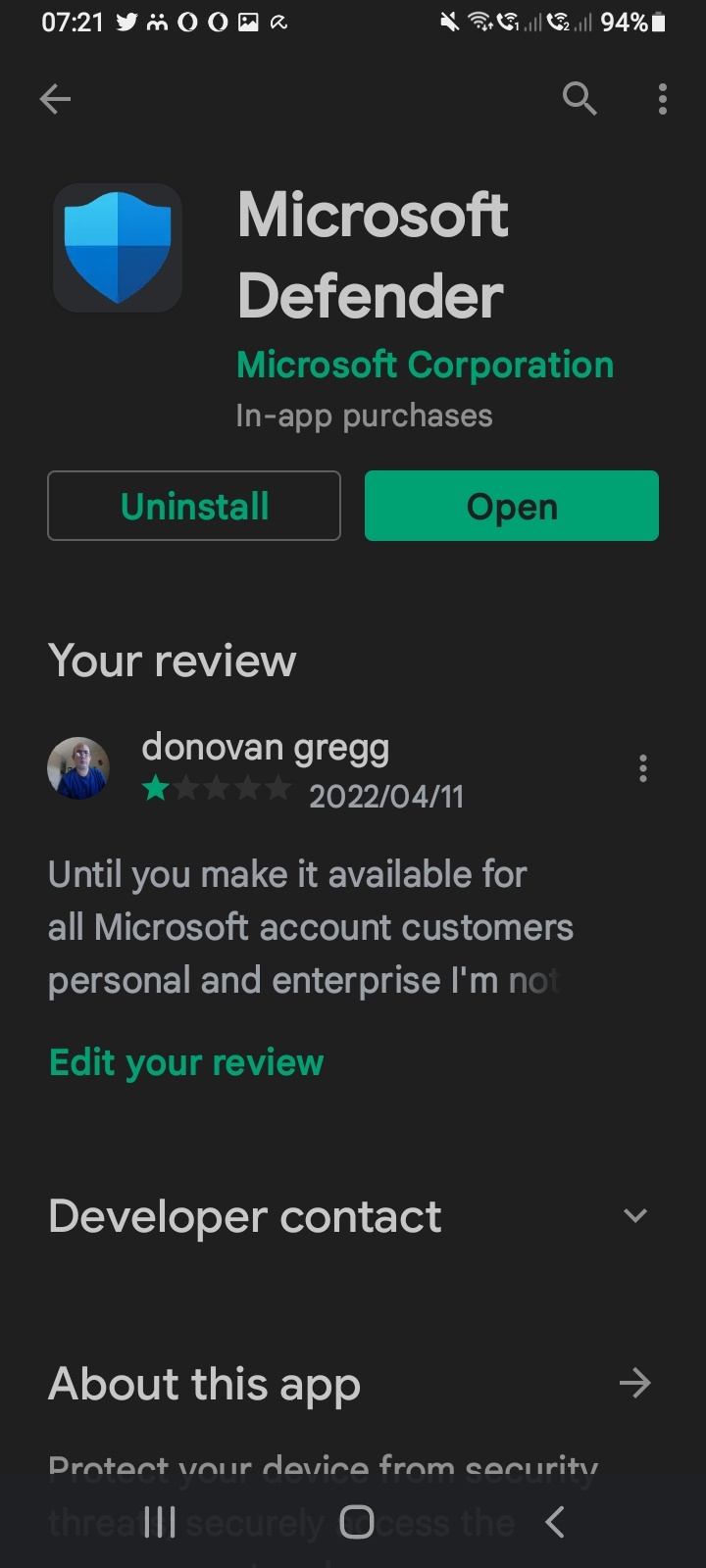 Change the name of the Microsoft Defender application from Microsoft ...
