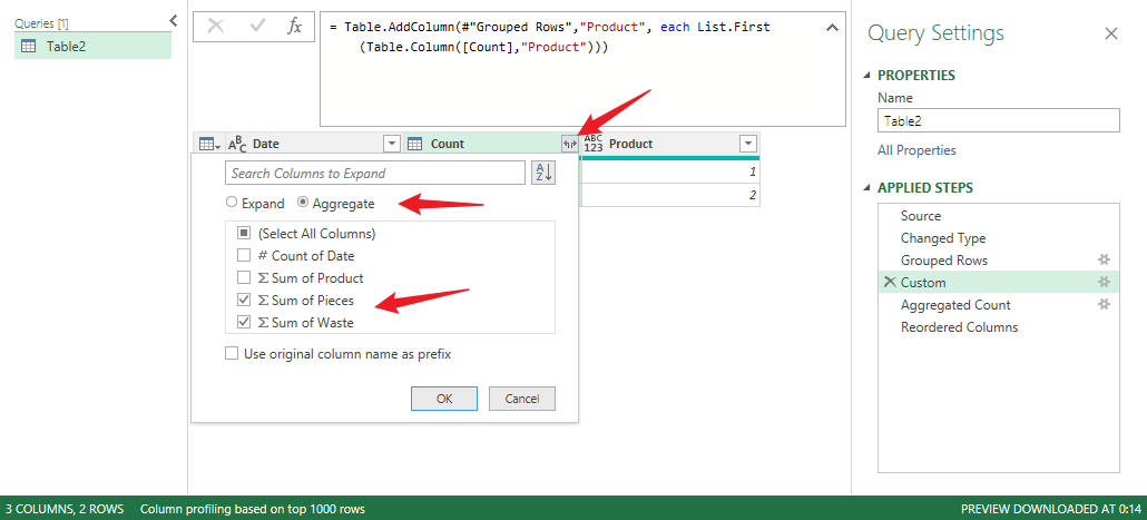 Merging rows using power query? - Microsoft Q&A