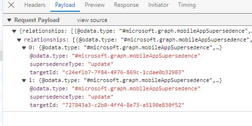 ConditionNotMet for UpdateRelationships action - Microsoft Q&A