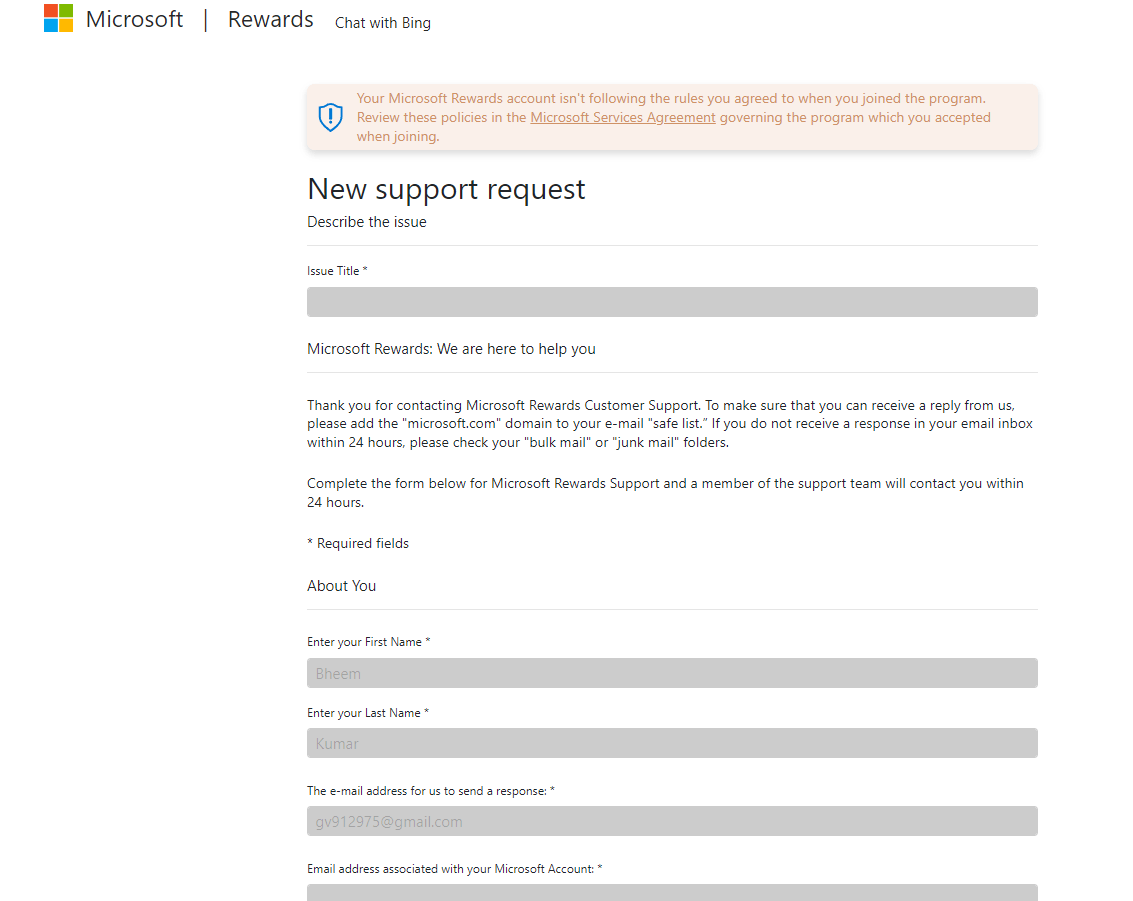 My Microsoft Rewards account has been suspended - Microsoft Q&A