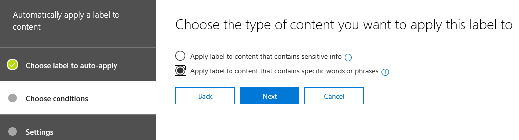 Automatically apply a label to content throwing error - Microsoft Q&A