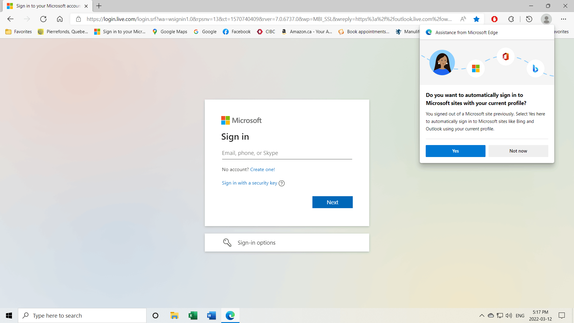 outlook login microsoft edge