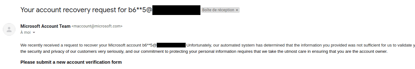 ACSR form does not recover the correct address - Microsoft Q&A
