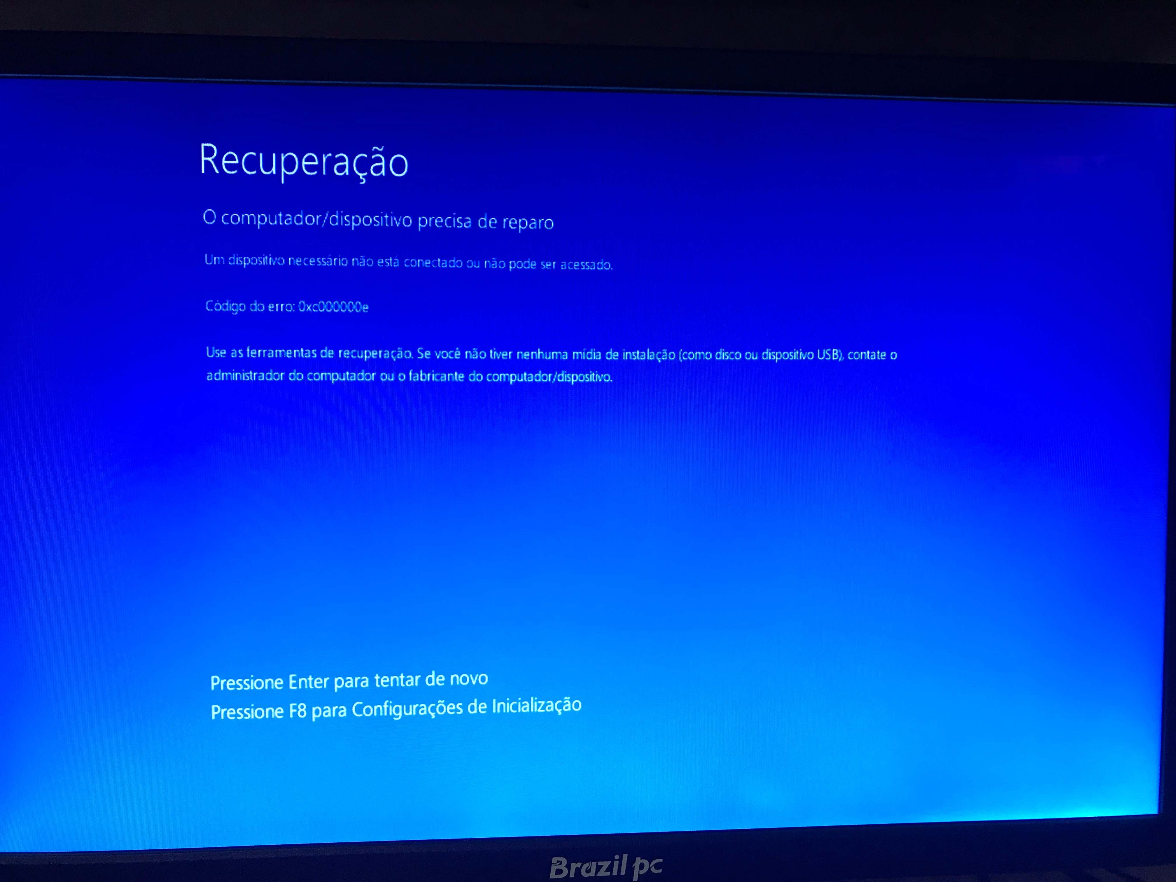 Tela azul de Recuperação - Microsoft Q&A