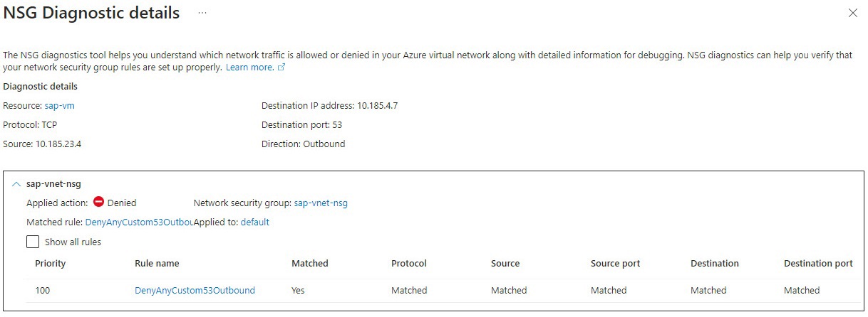 qna vm connection troubleshoot hub spoke2