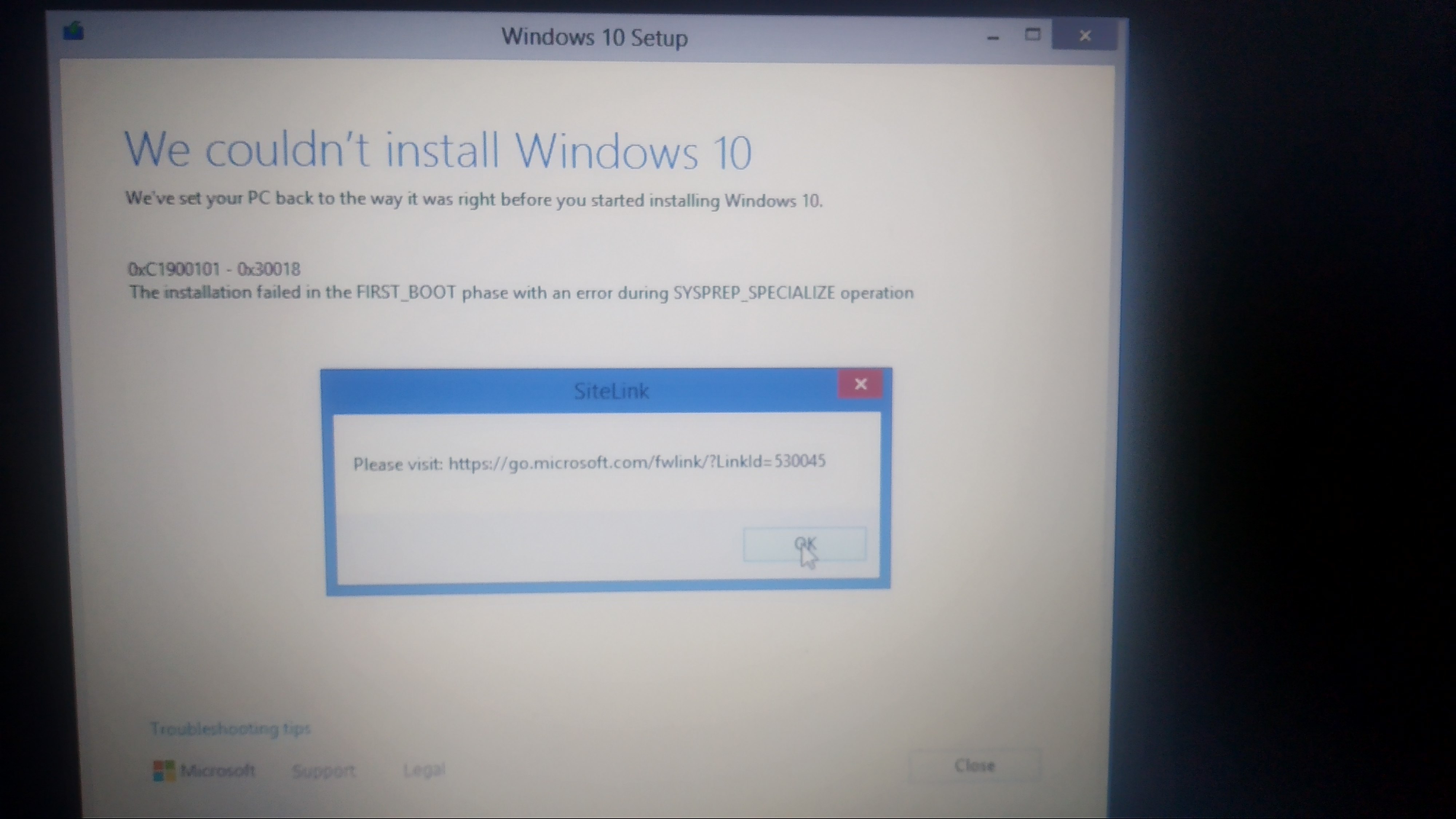 error in windows upgrade error windows 8.1 to windows 10 - Microsoft Q&A