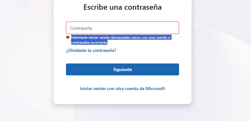 Al restablecer la contraseña siempre me aparece: Esa contraseña es ...
