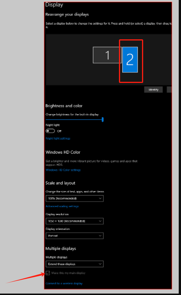When I set my second monitor as my primary display in Windows 10, is ...