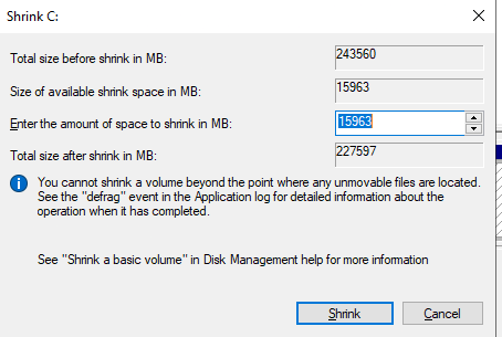 Partition creating problem - Microsoft Q&A