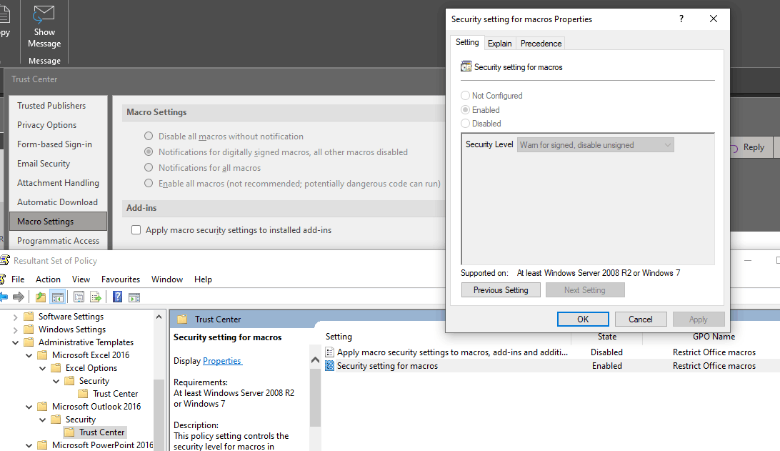 Disable office 365 macro via gpo - Microsoft Q&A