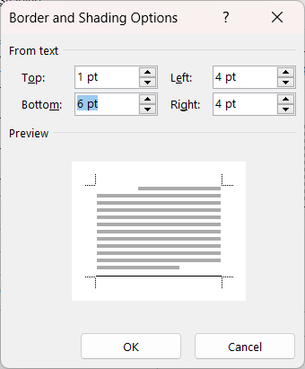 Word - Header with text and horizontal line - Microsoft Q&A