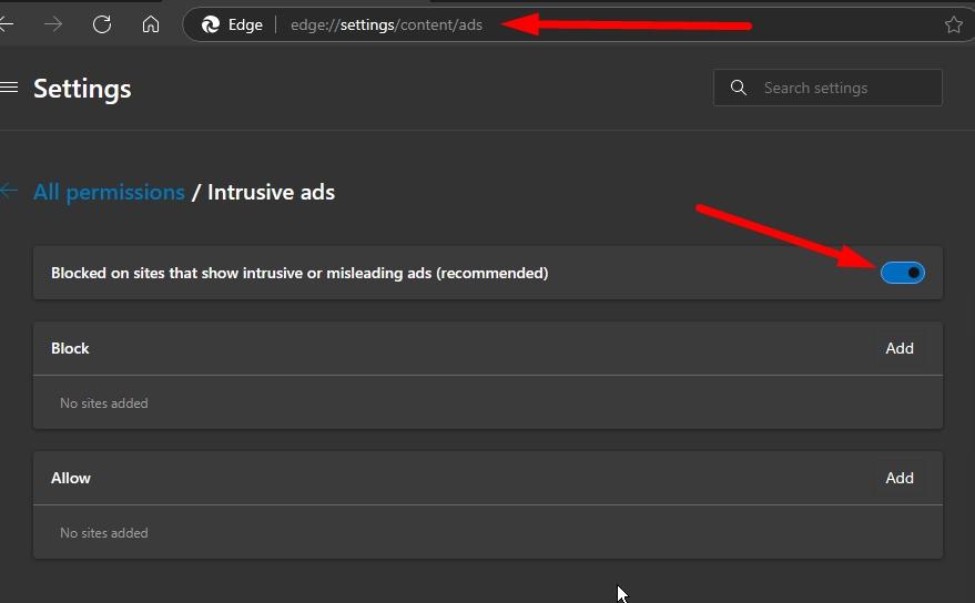 HOW TO TURN OFF DEFAULT MICROSOFT AD BLOCK - Microsoft Q&A