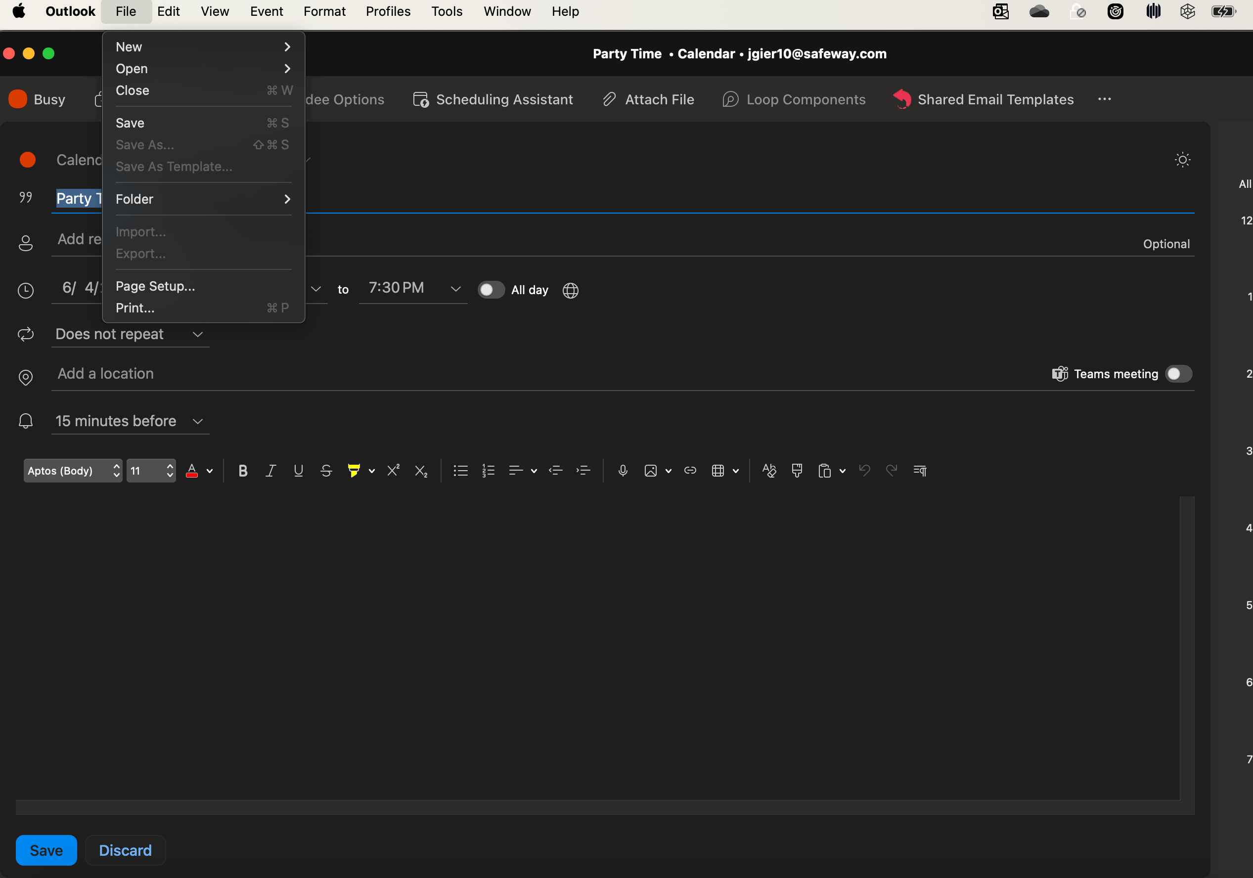 Embed calendar invite into email on Mac - Microsoft Q&A