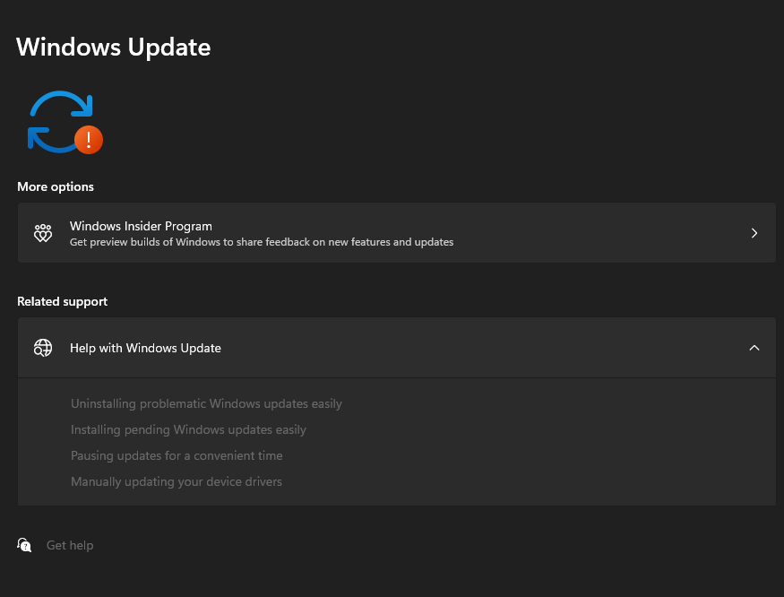 windows 11 not having a check for update buttom and i cant update ...