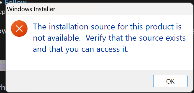 Windows Installer Pop Up 2