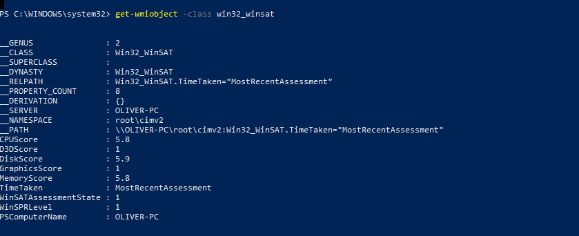 System Performance Rating - Microsoft Q&A