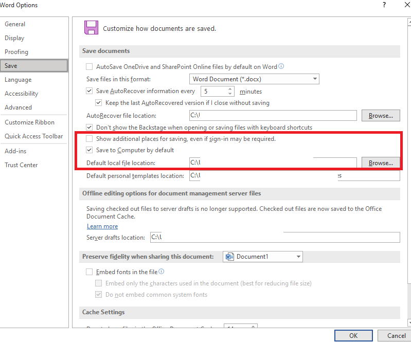 Microsoft word not saving preferences - Microsoft Q&A