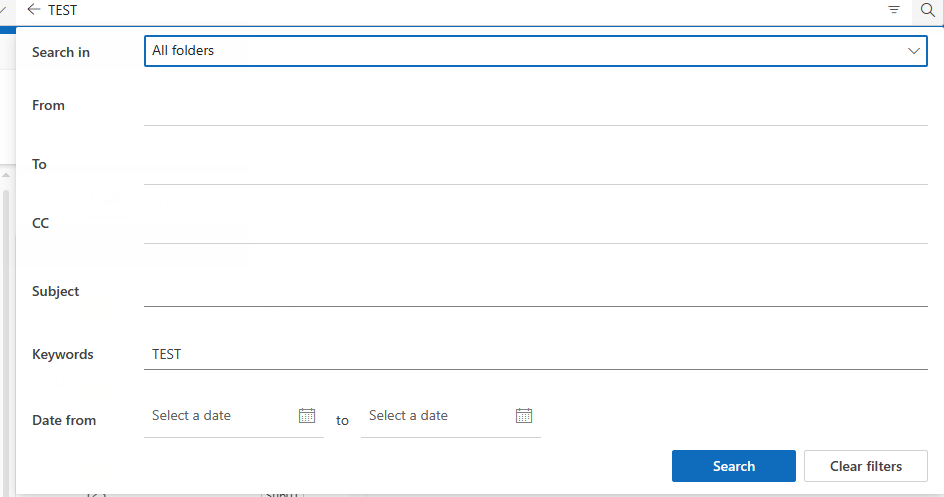 Outlook for web search missing attachments check box - Microsoft Q&A