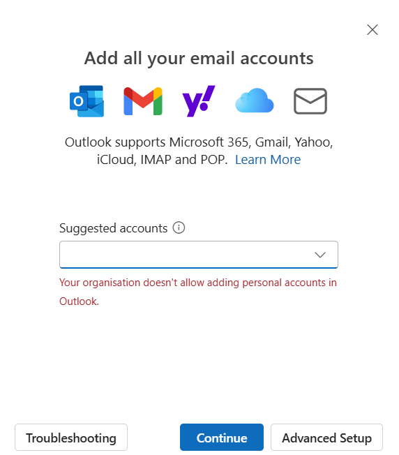 I can't add my new school account to microsoft - Microsoft Q&A